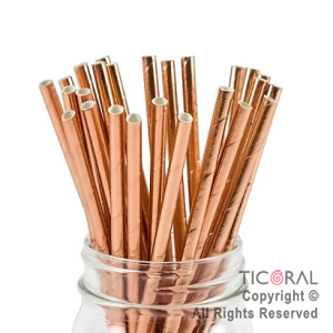 SORBETE POLIPAPEL METALIZADO ROSA GOLD X 20